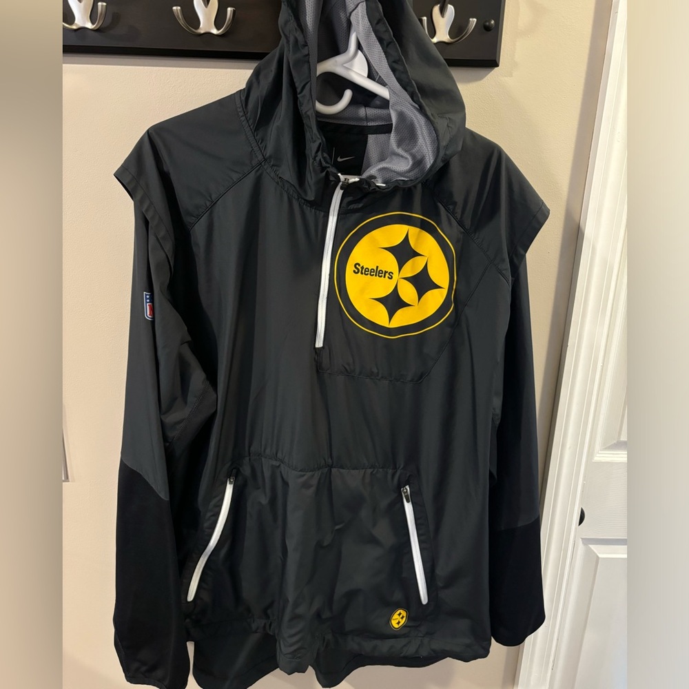 NFL Steelers Black Windbreaker Jacket